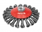 Yato Szczotka tarczowa 125 mm z gwintem do szlifierek, drut splatany INOX YT-4764