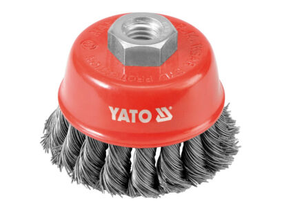 Yato Szczotka doczołowa 60 mm z gwintem do szlifierek, drut splatany YT-4767