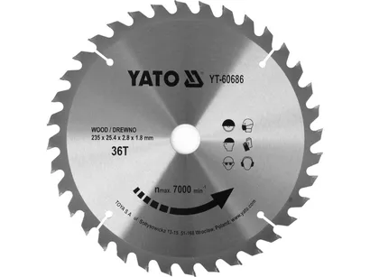 Yato Tarcza widiowa do drewna 235x36Tx25,4mm precyzyjna YT-60686