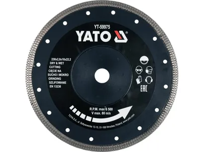 Yato Tarcza diamentowa 230mm do ceramiki szybkie cięcie YT-59975 