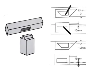 Waart Kątownik aluminiowy stolarski 3D japoński 45/ 90 st. JU-WWS-1007  - 6