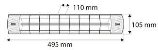Neo Promiennik ciepła na podczerwień 2000W IP65 halogen 90-031 - 6