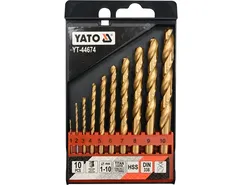 Yato Zestaw wierteł do metalu z powłoką tytanową 1-10mm 10szt. YT-44674