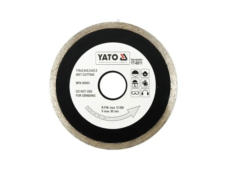 Yato Tarcza diamentowa do cięcia glazury pełna 115x2,1mm YT-6012