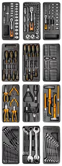 NEO Tools Szafka warsztatowa 7 szuflad z 176 narzędziami 84-222-12 - 2