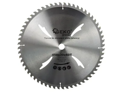 Geko Tarcza do cięcia drewna 450x30mm z otworami 60z. G78162