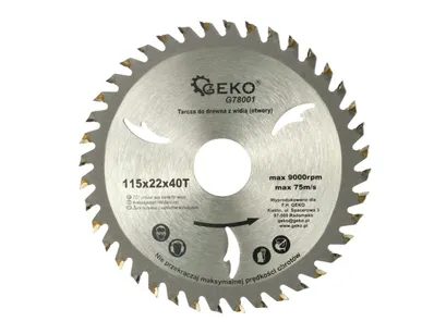 Geko Tarcza do cięcia drewna 115x22mm 40z. z otworami G78001 