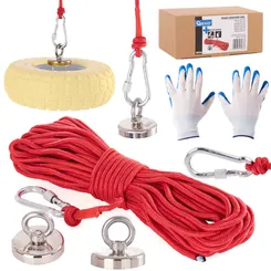 Geko Magnes neodymowy 85kg zestaw z liną G02426