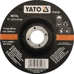 Yato Tarcza do szlifowania metalu 125x8,0mm YT-6126 