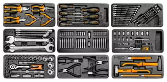 NEO Tools Szafka warsztatowa 7 szuflad z 129 narzędziami 84-222-9 - 13