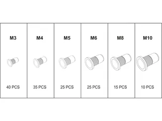 Yato Nitonakrętki stalowe M3-M10 YT-36481  - 2