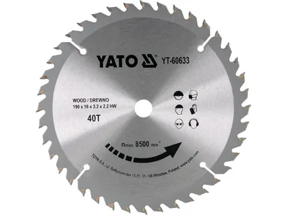 Yato Tarcza widiowa do drewna 190x40Tx16mm profesjonalna YT-60633