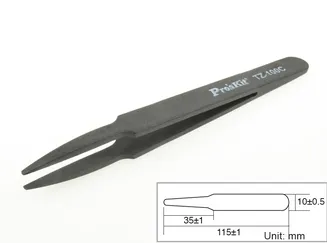 Proskit Penseta ESD Carbon Fiber 115mm antyelektrostatyczna TZ-100C  - 3