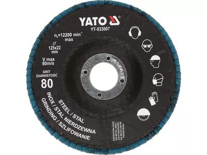 Yato Ściernica listkowa cyrkonowa 125 mm P80 YT-833007
