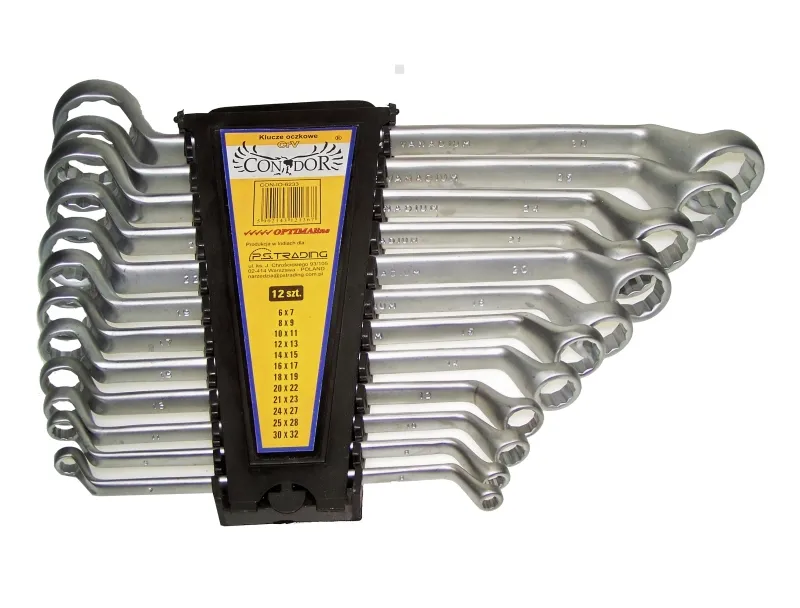 Drel Klucze oczkowe odgięte Crv kpl. 12szt. CON-IO-6233 