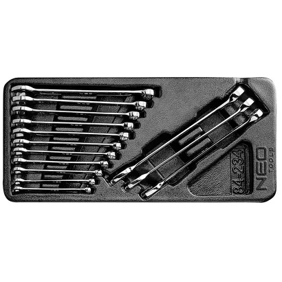 NEO Tools Klucze płasko oczkowe 6 do 19 mm zestaw 14 sztuk wkładka 84-234