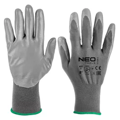 Neo Rękawice robocze, poliester pokryty PU, 4131X, rozmiar 8 97-646-8