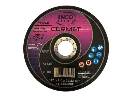Incoflex Tarcza do cięcia metalu Special CERMET M41 125 x 1,0mm AC46TBF