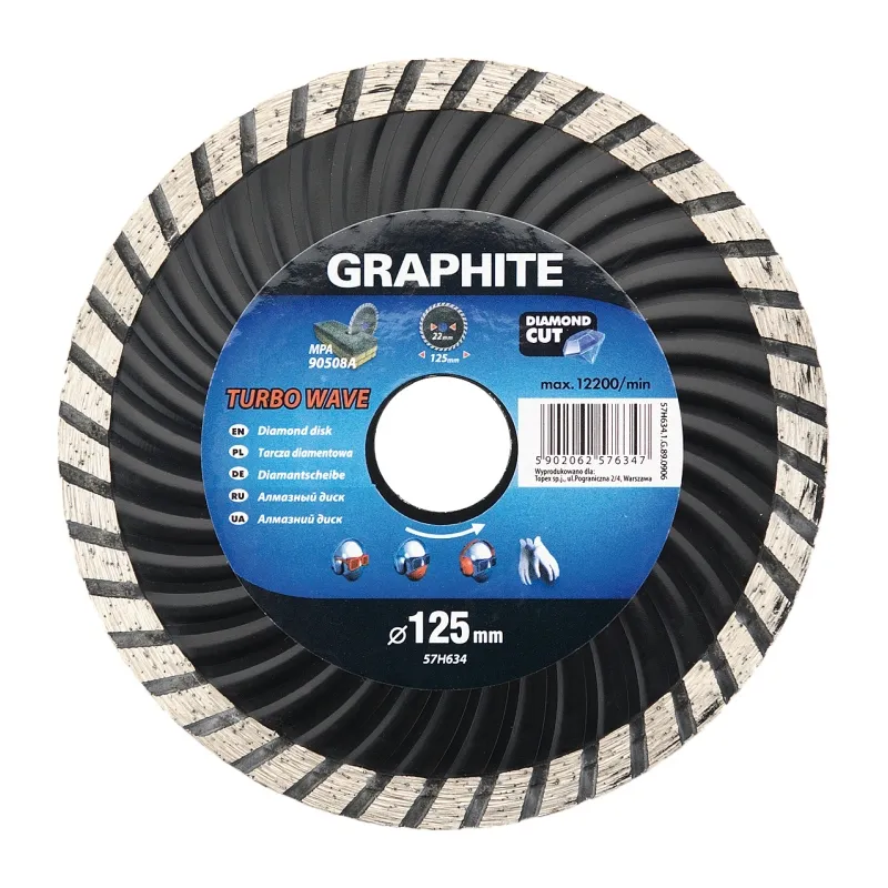 Graphite Tarcza diamentowa do cięcia Turbo Wave 180x2,8mm 57h636 