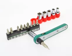 Proskit Dwustronna grzechotka na bity i nasadki 1/4" z końcówkami 1PK-202A