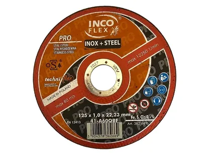 Incoflex Tarcza do cięcia metalu PRO STAL+INOX M41 115 x 1,0mm A60QBF