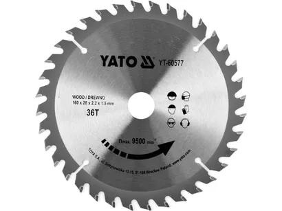 Yato Tarcza TCT do drewna 160x36Tx20mm wytrzymała YT-60577