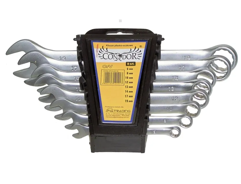 Drel Klucze płasko oczkowe Crv kpl. 12szt. 6-22mm CON-IPO-6333 