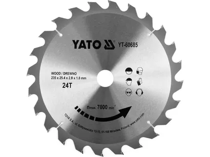 Yato Tarcza widiowa do drewna 235x24Tx25,4mm wytrzymała YT-60685