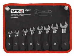 Yato Klucze płasko oczkowe krótkie z grzechotką 8el. YT-49123 