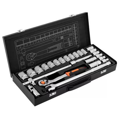 Neo Klucz nasadowy zestaw 1/2 cala 25 sztuk CrV 10-036
