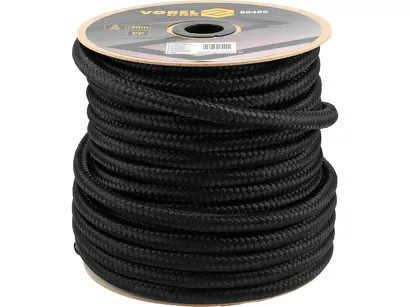 Vorel Lina pleciona PP 20 mm 50 m czarna 69486