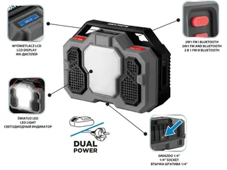 Graphite Radio akumultorowe-sieciowe Energy+ 18V 58GE104 - 3