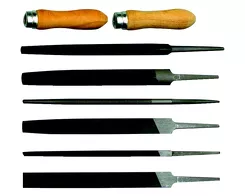 Kennedy Zestaw pilników do metalu ręcznych z uchwytami półgładziki 8szt 255mm KEN0309900 