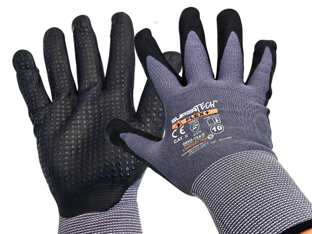 XL Rękawice nitryl gumowy + spandex TECH FLEX 10 RDF10