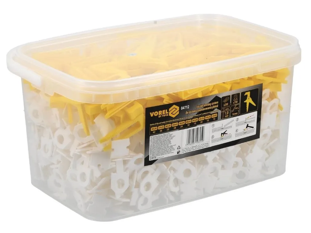 Vorel System poziomowania płytek 1mm 700+200 szczypce 04712