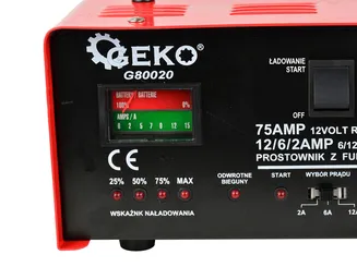 Geko Prostownik z rozruchem PTC75-B 6/12V G80020  - 2
