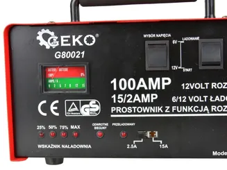 Geko Prostownik ładowarka z rozruchem PTC100-B G80021  - 2