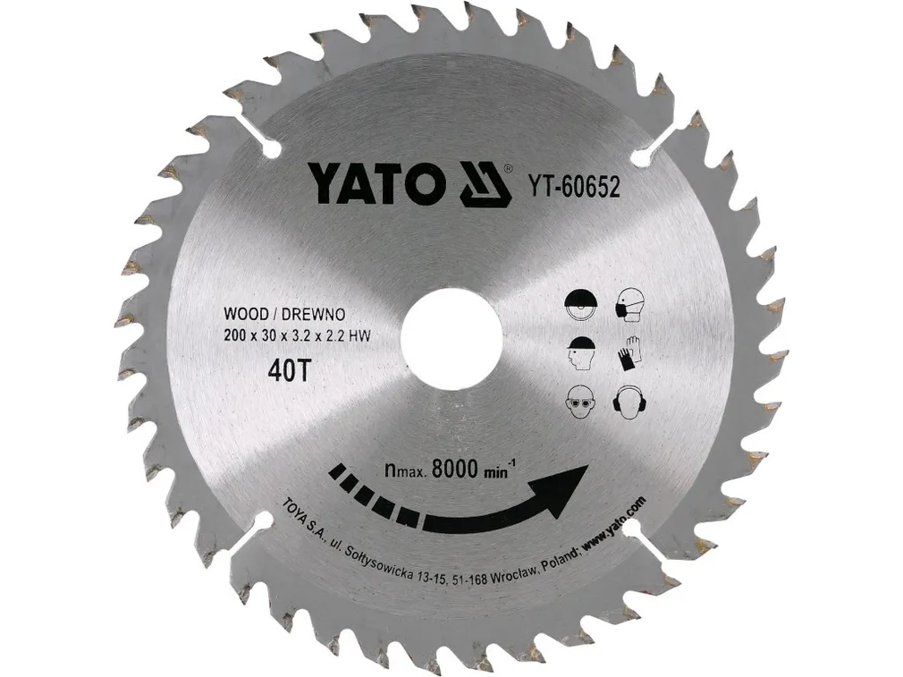 Yato Tarcza widiowa do drewna 200x40Tx30mm precyzyjna YT-60652