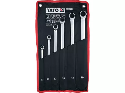 Yato Zestaw kluczy oczkowych długich z grzechotką 8-19 mm 6 szt. YT-50385