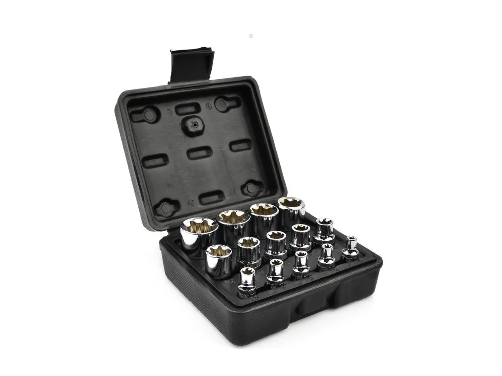 Geko Klucze nasadowe torx E4-E24 zestaw 14szt. G13566