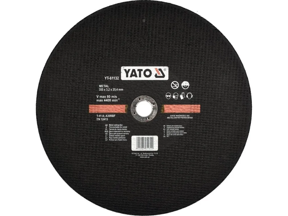 Yato Tarcza do cięcia metalu 355x3,2x25,4mm profesjonalna YT-61132