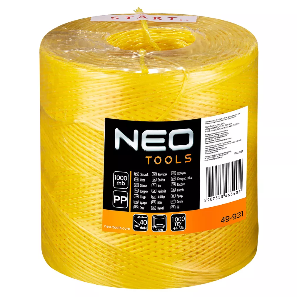 NEO Tools Sznurek polipropylenowy 1000 m wytrzymały 49-931