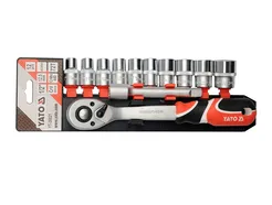 Yato Komplet kluczy nasadowych z grzechotką 1/2" 12el. YT-38821 