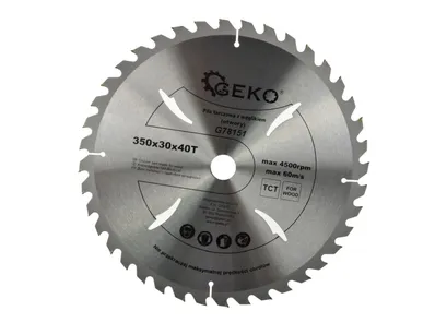 Geko Tarcza do cięcia drewna 350x30mm z otworami 40z. G78151 