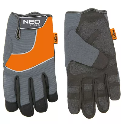 Neo Rękawice robocze, skóra syntetyczna, wstawki PCV, 10" 97-605