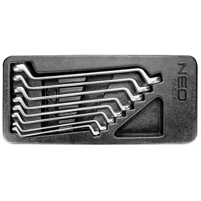 NEO Tools Klucze oczkowe odgięte 6 do 22 mm zestaw 8 sztuk wkładka 84-233