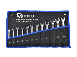 Geko Klucze płasko oczkowe z grzechotką 12szt. 8-19mm G10343 - 2