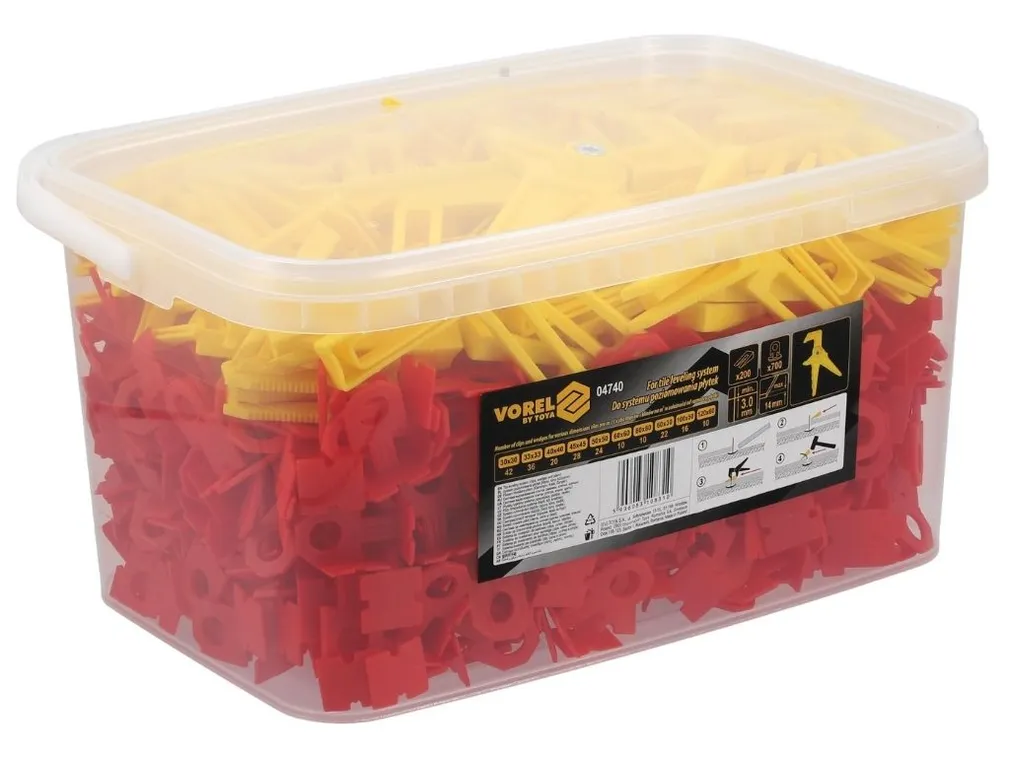 Vorel System poziomowania płytek 3mm 700+200 szczypce 04740