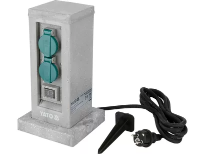 Yato Gniazdo ogrodowe słupek kamień podwójne IP44 230 V YT-81273