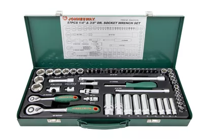 Jonnesway Zestaw 57szt. narzędzi 1/4" i 3/8" S04H3157S
